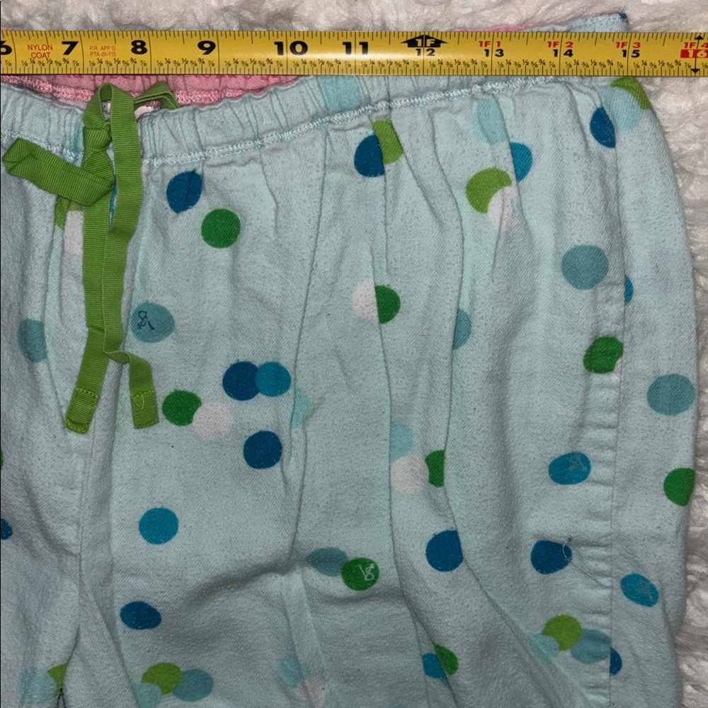 Victoria’s💙Secret Polka Dots 100% Cotton 2-piece Flannel Pajama Set, Size Medium - Picture 6 of 16